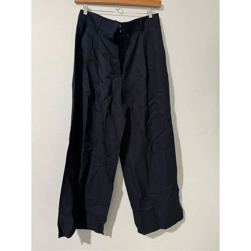 COS NWT blue wide leg linen cotton blend pants 14